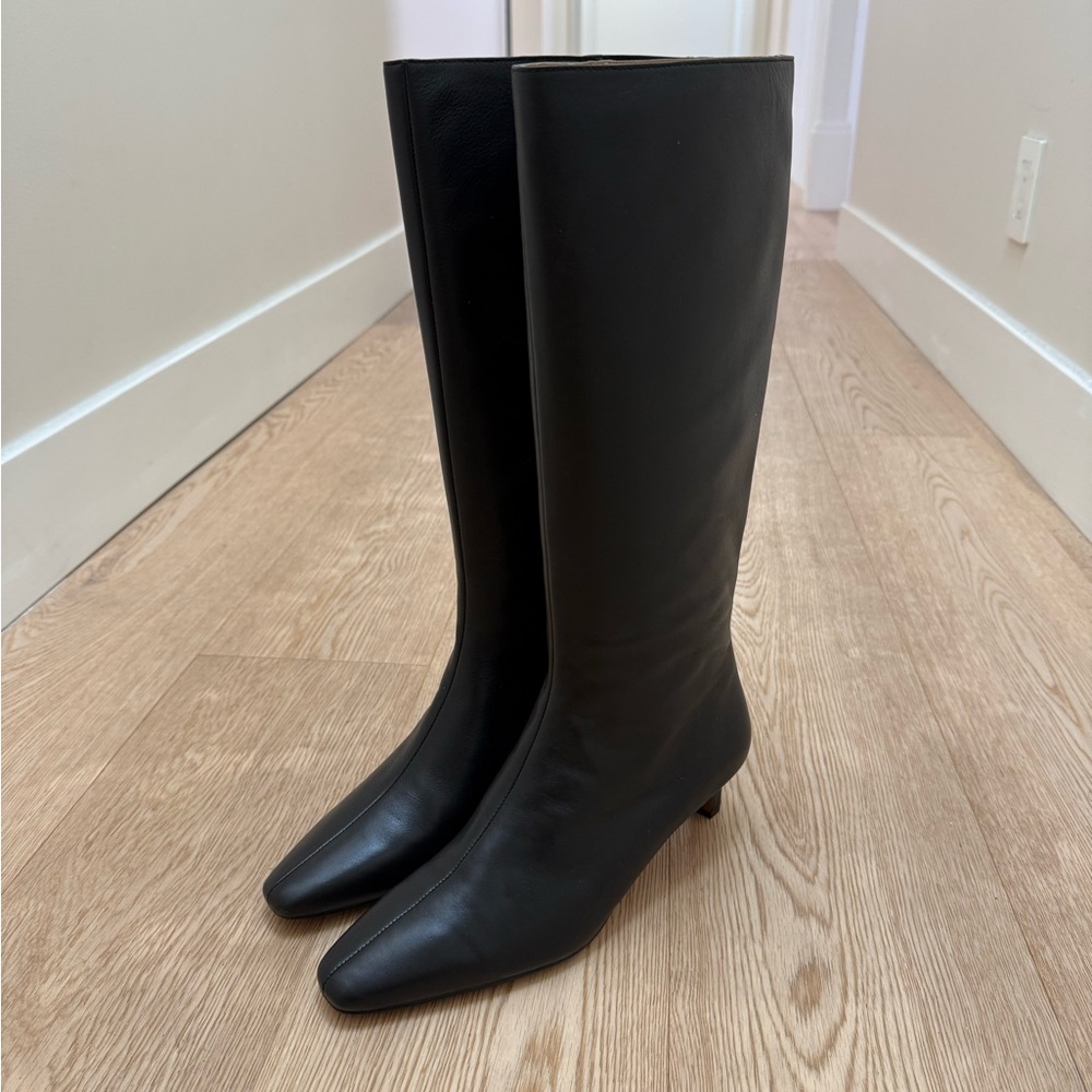 Madewell Women's Dimes Knee High Kitten Heel Tall Black Boots Size 9.5 new - Picture 2 of 9